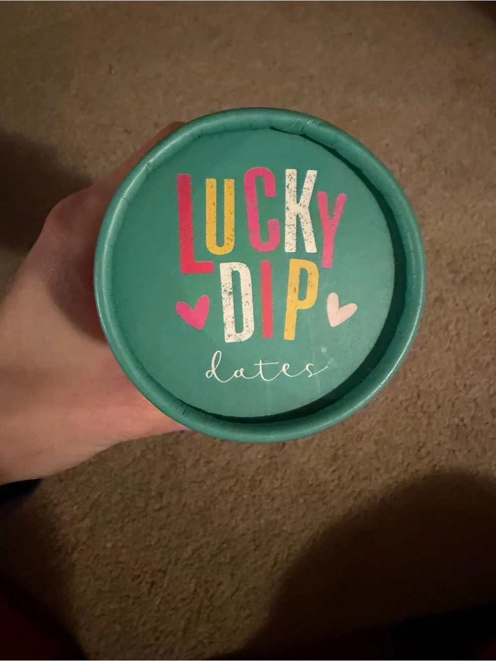 Lucky Dip Dates Canister — Pink & Teal